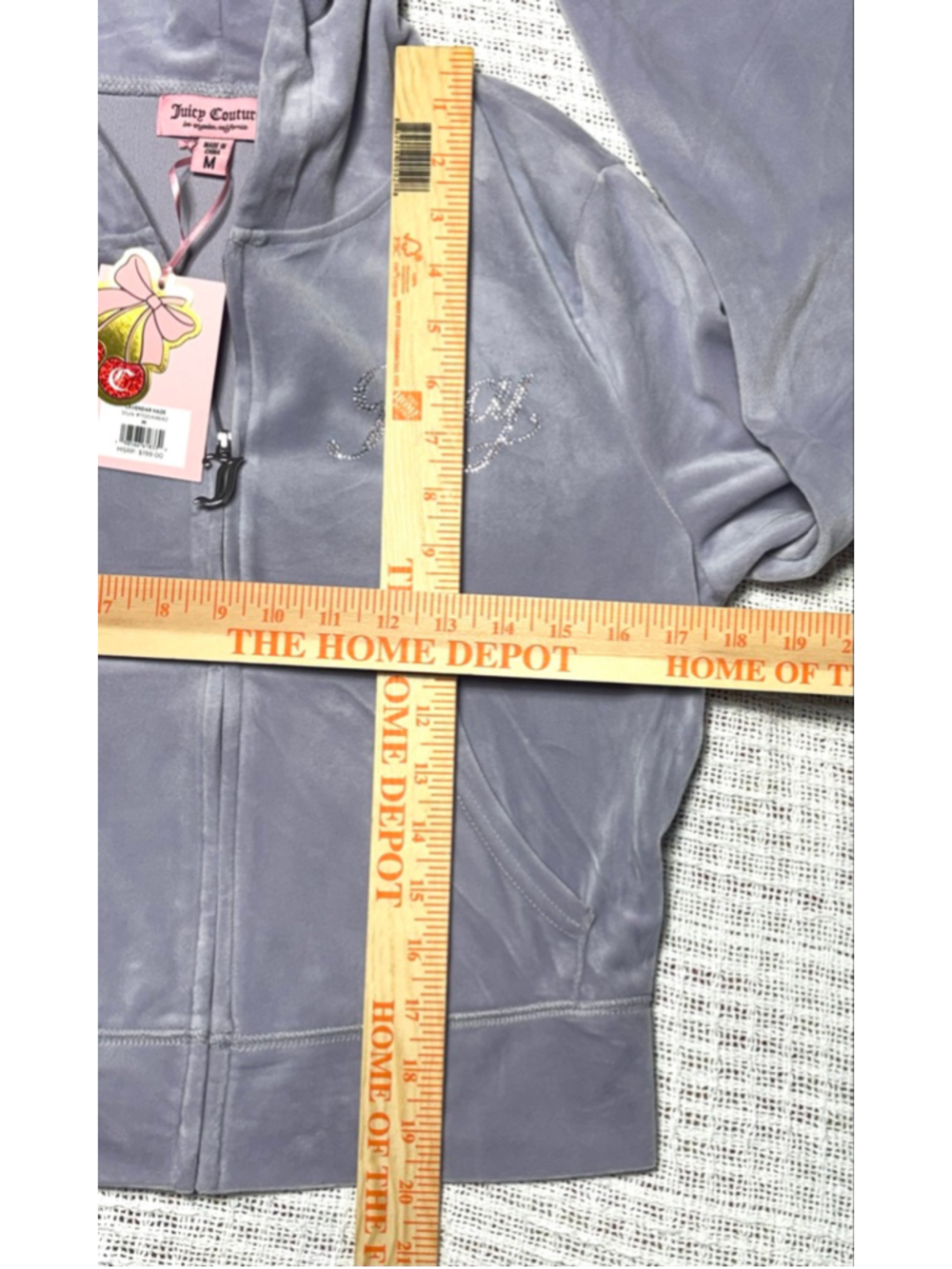 Juicy Couture OG Bling Velour Hoodie Pants Tracksuit - Lavender Haze SZ MED NWT - Picture 11 of 11
